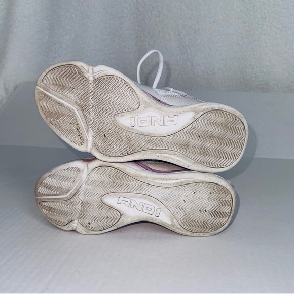 And1 big girls high-top basketball shoes, pink, gray & white - Picture 7 of 9